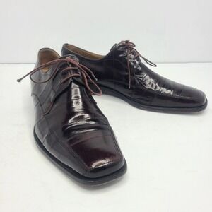 Mezlan Exotic Eel Skin Men's‎ Dinan Oxford Lace Up Shoes Brown Sz 9M